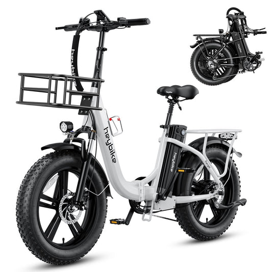 Ranger Electric Bike for Adults with 500W Motor, 48V 15Ah Removable Battery, 20" X 4.0 Fat Tire Folding Electric Bicycle, Step-Thru Ebike with Dual Suspension