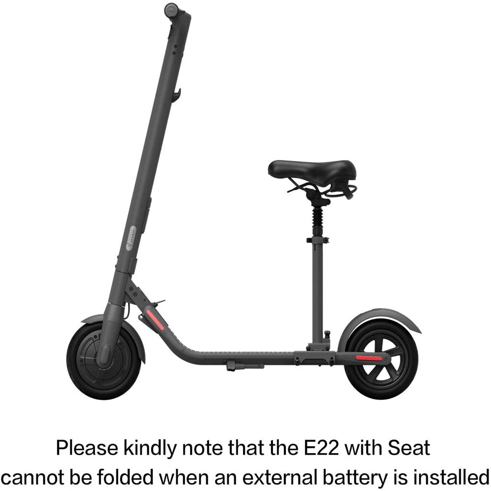 E22 with Seat Electric Kick Scooter, 300W Motor, 13.7 Miles Range, 12.4 MPH, Commuter E-Scooter for Adults