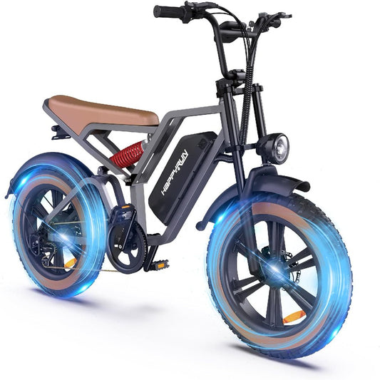 Electric Bike 20" Fat Tire Ebike for Adults with 750W Brushless Motor/ 48V 18Ah Removable Battery, up to 00MPH / 68 Miles